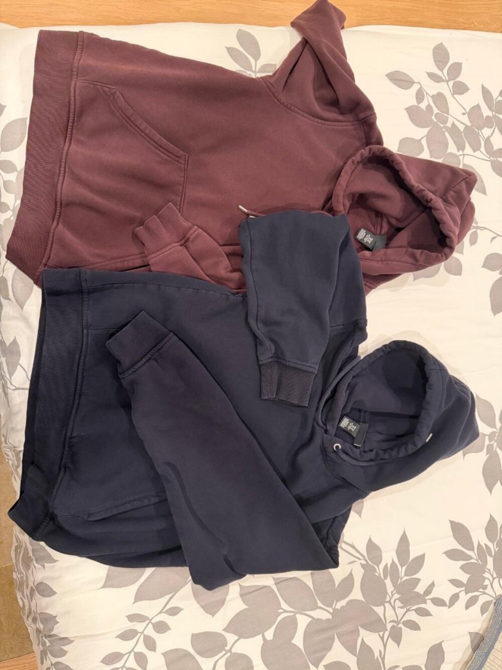 Like New bundle of two loose fit cotton/polyester hoodies XS men.